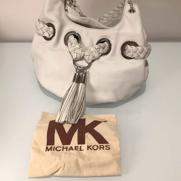 Michael Kors Leather Braided Grommet Shoulder Bag w/Removable Straps - Picture 11 of 16